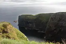 The cliffs and harbour at Whaligoe.