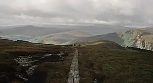 Scarr (left) from White Hill boardwalk on Djouce