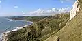 White Nothe undercliff and Ringstead Bay from the Smugglers Path