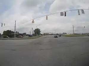 Intersection of U.S. 30 and State Highway 9 in Columbia Township