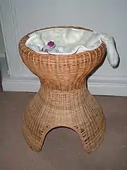 A wickerwork cat pole