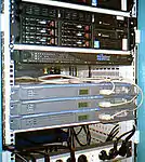 The Wikimedia Foundation Paris servers in the Telecity Centre in 2004.