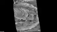 Spallanzani Crater with layers, as seen by CTX camera (on Mars Reconnaissance Orbiter).