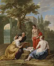 The finding of the infant Erichthonius by Cecrops's daughters by Willem van Herp (circa 1650))