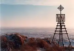 The triangulation beacon on Willemsduin in wintertime