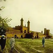 Tinted picture of a large building