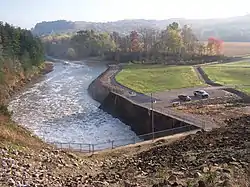 Wills Creek flowing out of Wills Creek Lake