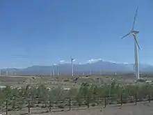 Goldwind turbines in operation at a wind farm Outside Ürumqi