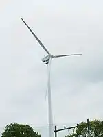 Wind turbine with observation deck at Siemens plant in Zoetermeer