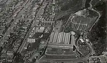 Aerial photo of building and streets