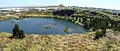 Wiri quarry when part-filled with water, looking toward Matukutūreia.