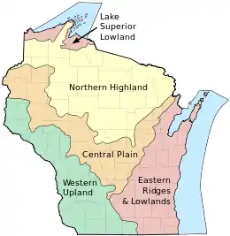 Image 1Wisconsin is divided into five geographic regions. (from Wisconsin)