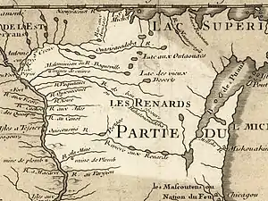 Image 9Wisconsin in 1718, Guillaume de L'Isle map, with the approximate state area highlighted (from Wisconsin)