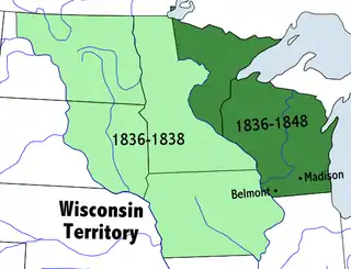 Image 48Map of Wisconsin Territory 1836–1848 (from History of Wisconsin)