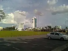 Wisma Sanyan as seen from the waterfront.