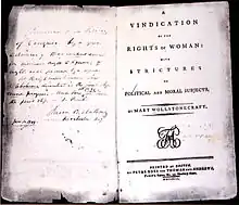 Image 30First edition print of A Vindication of the Rights of Woman (from History of feminism)