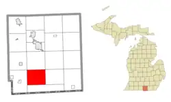 Location within Hillsdale County