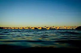 Woodrow Wilson Bridge at Sunset, as seen from Marina Park, Alexandria, Virginia