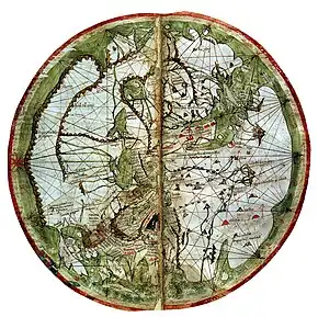 Pietro Vesconte's Mappa Mundi from Marino Sanuto's Liber secretorum (oriented with East at the top)