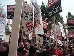 Image 51Picket signs at the 2007 Writers Guild of America strike.