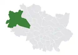 Location of Leśnica within Wrocław