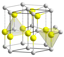 Unit cell, ball and stick model of cadmium selenide