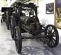 A Mrs 99 barrel on its transport wagon at the Royal Military Museum, Brussels.