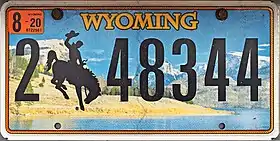 Image 17Since 2016, Wyoming license plates feature Squaretop Mountain in the background. (from Wyoming)