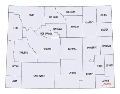 Image 26An enlargeable map of the 23 counties of Wyoming (from Wyoming)