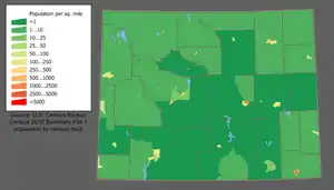 Image 36The largest population centers are Cheyenne (southeast) and Casper. (from Wyoming)