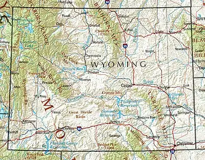 Image 35Wyoming terrain map (from Wyoming)