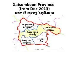 Xaisomboun Province (from Dec 2013). Laos.svg