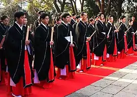 Men and women in xuanduan, possibly during a Guan Li ceremony, 2007.