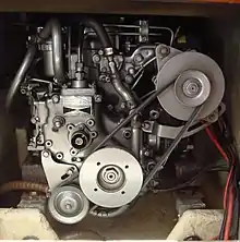 A Yanmar 2GM20 marine diesel engine, installed in a sailboat