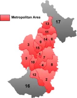 Location of Hongxing ("14") within Yichun City