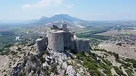 An aerial view of the castle