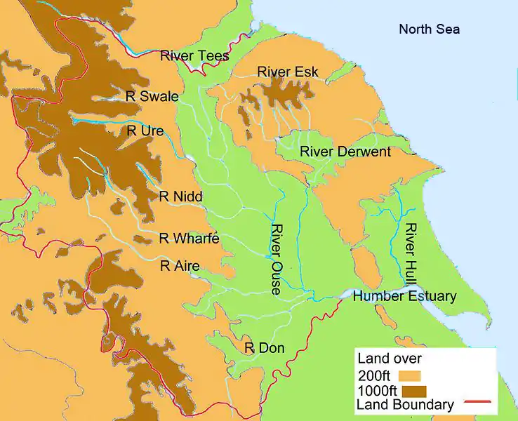 Image 6The main rivers of Yorkshire. (from History of Yorkshire)