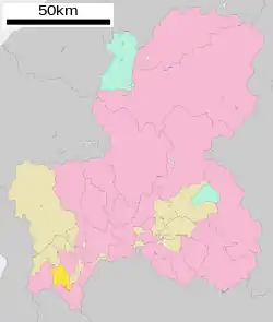 Location of Yōrō in Gifu Prefecture