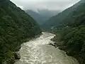 Yoshino River, in Oboke Koboke (looking west), after typhoon No. 9, 2009