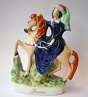 Queen Victoria riding, c. 1838, at the start of her reign.