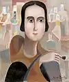 Young Woman with a Pipe (Andrée Vaurabourg), 1920 painting by Alice Bailly