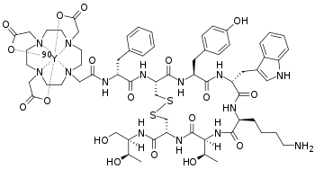 DOTATOC chelating yttrium-90