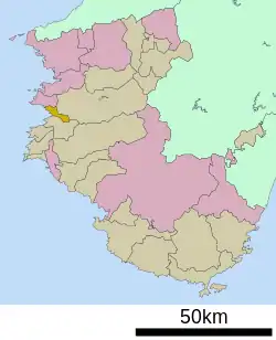 Location of Yuasa in Wakayama Prefecture