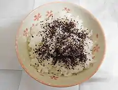 Red shiso salt (yukari) on rice