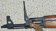 Zastava M70 rifle with grenade sights raised.