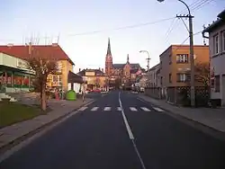 Centre of Sudice with the Church of Saint John the Baptist