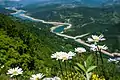 Zavoj lake (meanders of the Visocica river) seen from the Kozji kamen viewpoint.