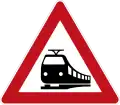 Level crossing without barriers ahead