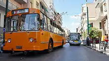 Image 86A ZiU-9 trolleybus in service in Piraeus, Greece, on the large Athens-area trolleybus system. The Russian-built ZiU-9 (also known as the ZiU-682), introduced in 1972, is the most numerous trolleybus model in history, with more than 45,000 built. In the 2000s it was effectively rendered obsolete by low-floor designs. (from Trolleybus)