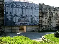 The Porta Aurea, during cleaning and restoration 2007